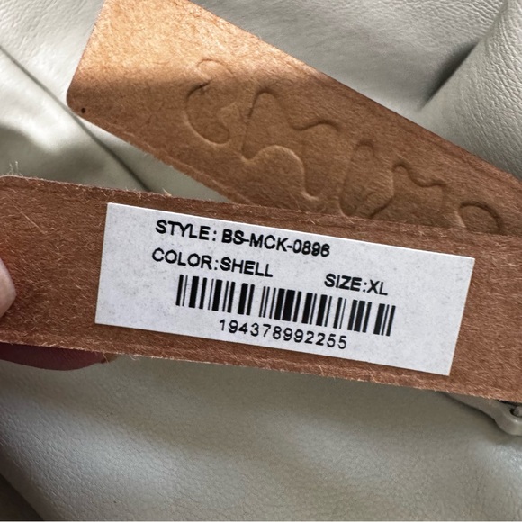 New Skims Faux Leather Shell Long Sleeve Thong Bodysuit Size XL - Picture 13 of 16